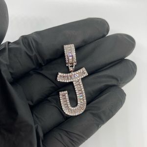 18k white Gold Letter J Initial Pendant Necklace